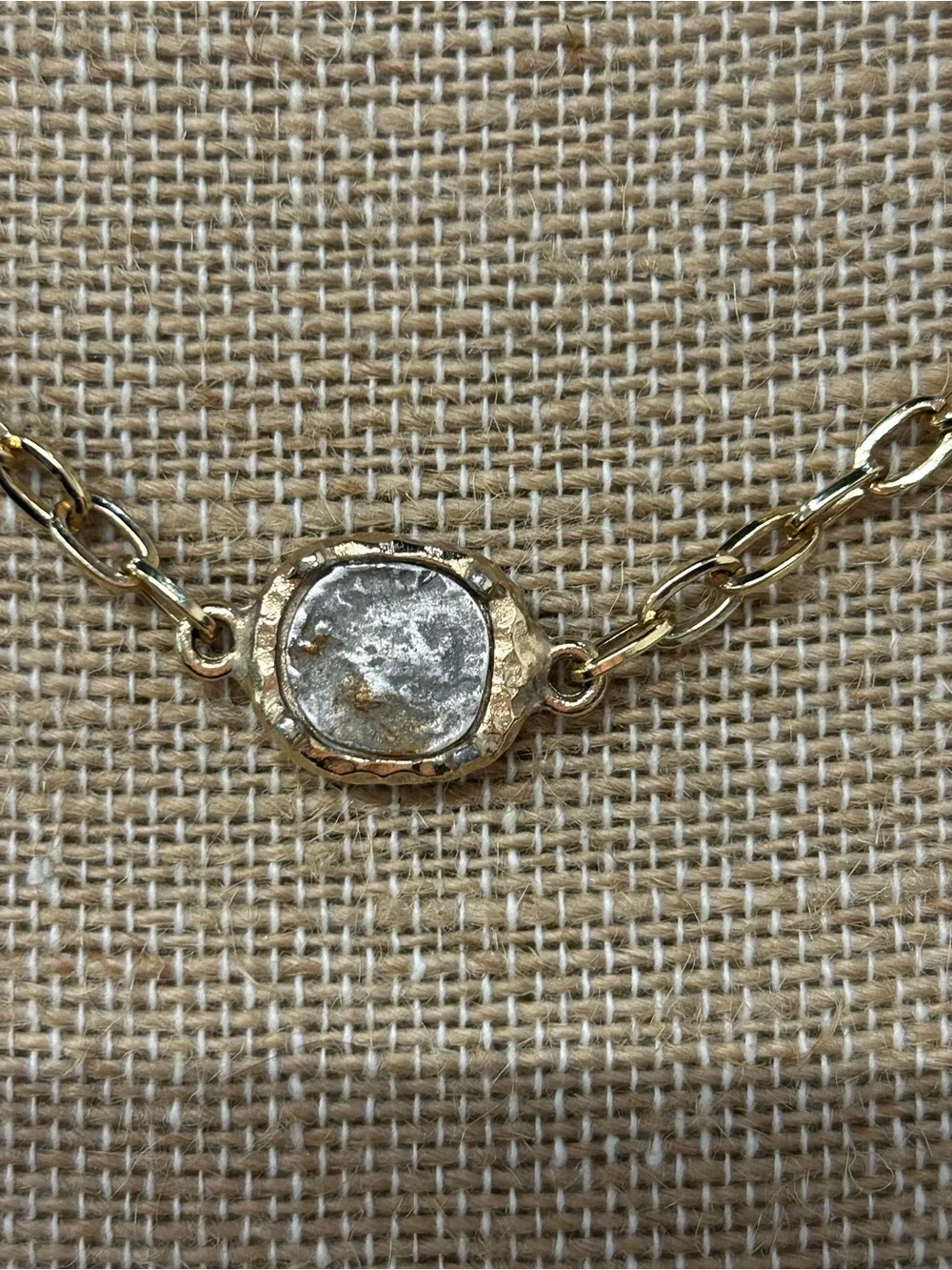 Luxurious TAT2 14k gold plated vintage style coin necklace 20” long